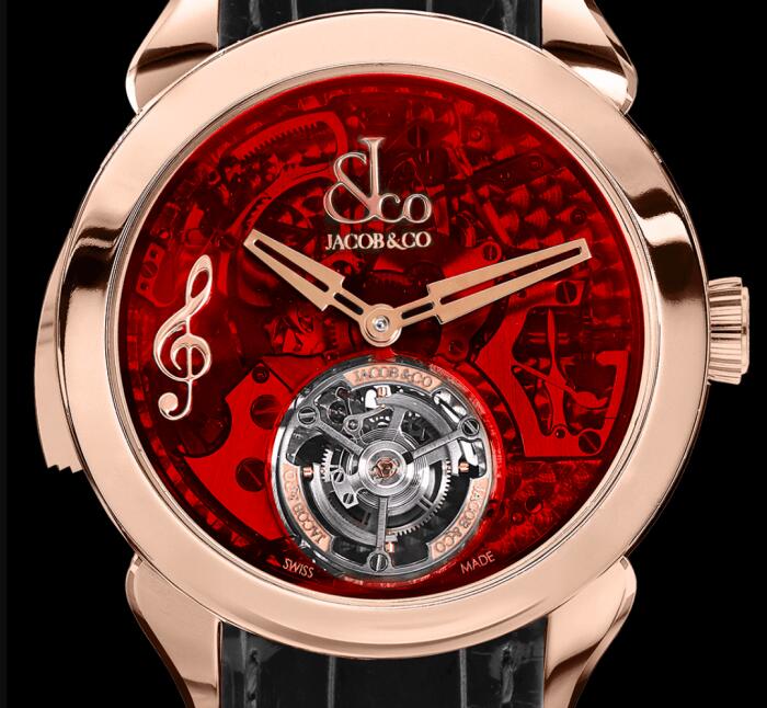 Jacob & Co. PALATIAL FLYING TOURBILLON MINUTE REPEATER ROSE GOLD (RED MINERAL CRYSTAL) Watch Replica PT520.40.NS.QR.A Jacob and Co Watch Price